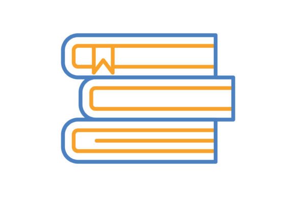 Books Blue Orange Line Icon: A Versatile Asset for Modern Workflows