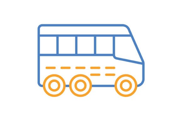 Bus Blue Orange Line Icon: A Versatile Design Asset