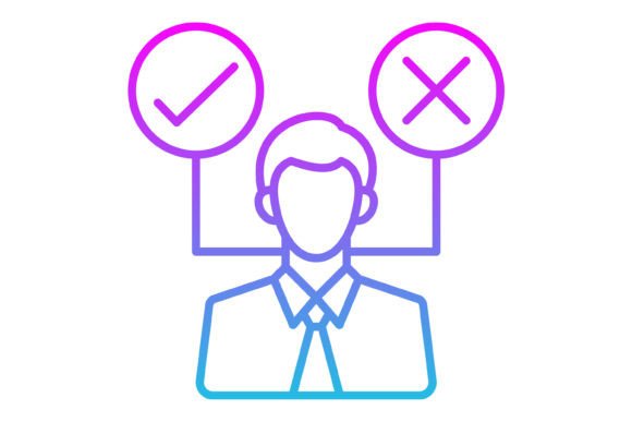Decision Making Line Gradient Icon: A Modern Design Asset
