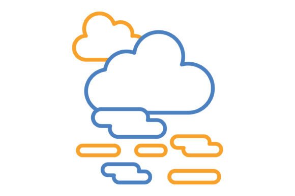 Haze Blue Orange Line Icon: A Versatile Design Asset