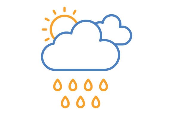 Mastering the Rainy Day Blue Orange Line Icon for Modern Design Projects