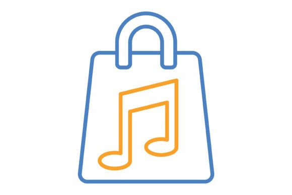 Music Store App Blue Orange Line Icon: A Versatile Asset for Digital Creators