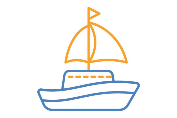 Navigating Design Trends with the Sailboat Blue Orange Line Icon