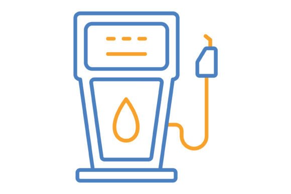 Petrol Pump Blue Orange Line Icon: A Versatile Asset for Modern Digital Design