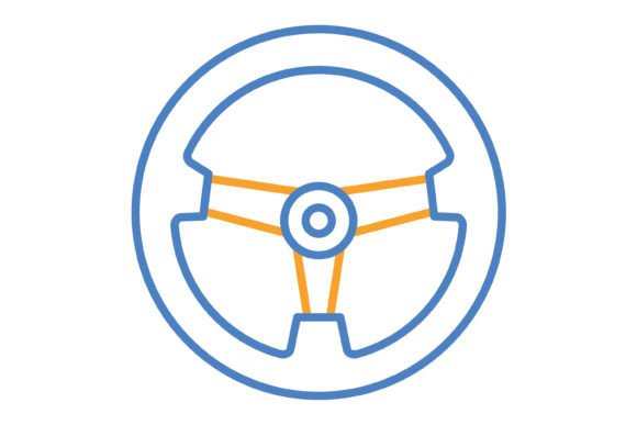 Steering Wheel Blue Orange Line Icon: A Versatile Asset for Modern Digital Design