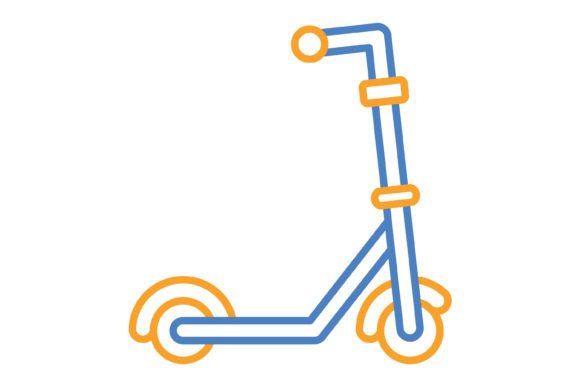 Streamlining Your Digital Projects with the Kick Scooter Blue Orange Line Icon