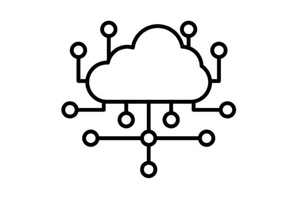 Unlocking Potential with the Cloud Computing Outline Icon