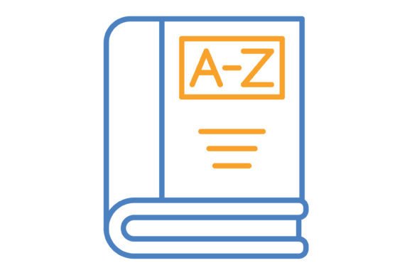 Visualizing Knowledge: The Dictionary Blue Orange Line Icon as a Bridge Between Information and Intuition