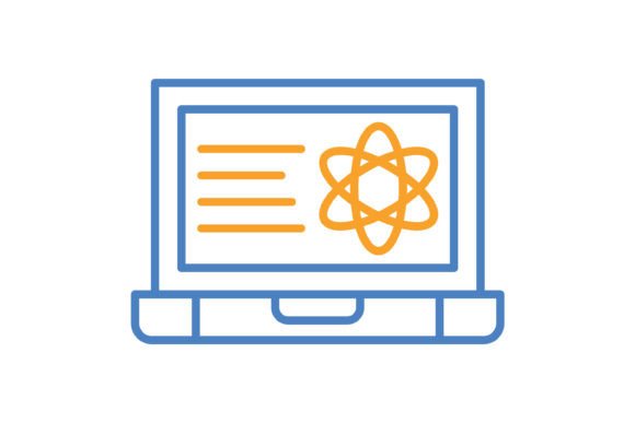 Visualizing the Digital Workspace: The Role of the Laptop Blue Orange Line Icon